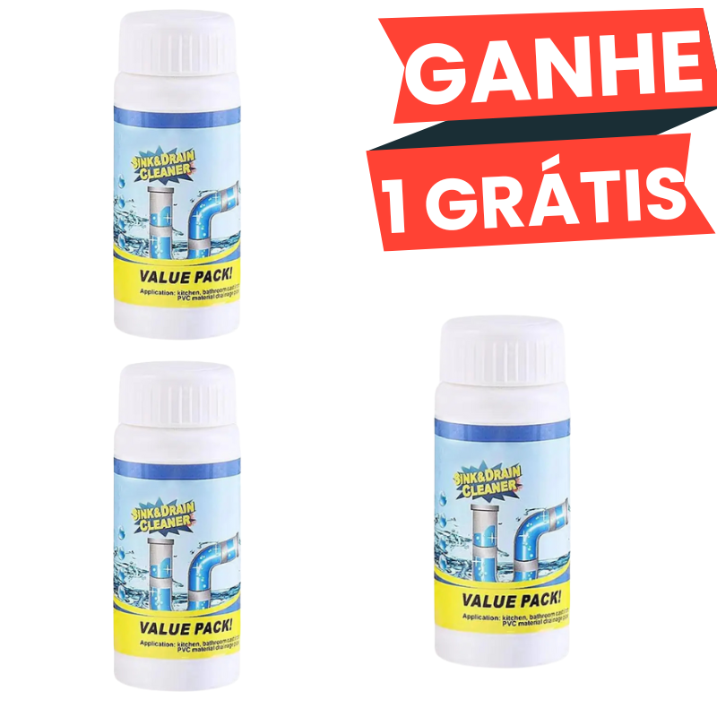 ClearDrain™ – Pó Desentupidor com Ação Espumante