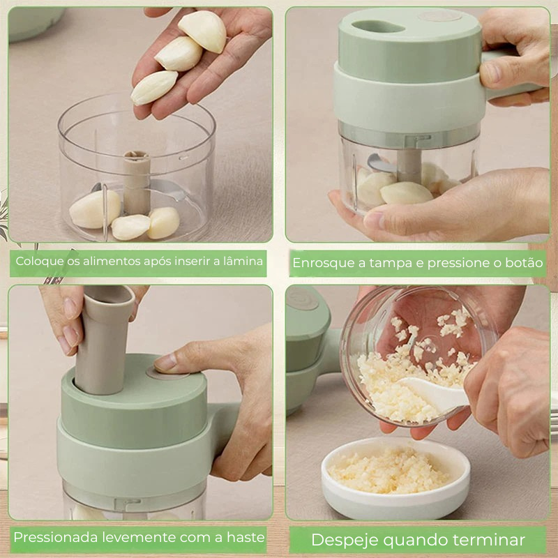 Tempré™ Cortador Elétrico de Legumes 4 em 1 sem Fio