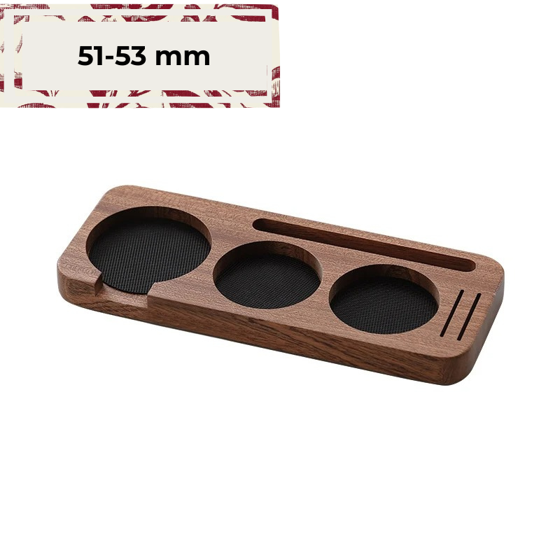 Base de Madeira para Tamper e Porta-Filtro 51mm 54mm 58mm para Espresso