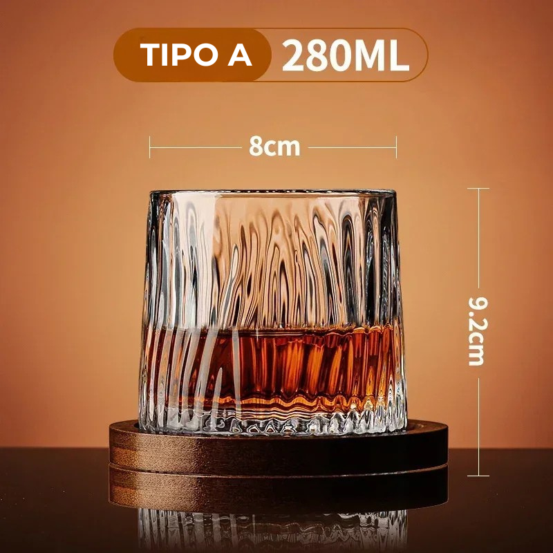 Orbisu – Copo de Cristal Rotativo para Whisky