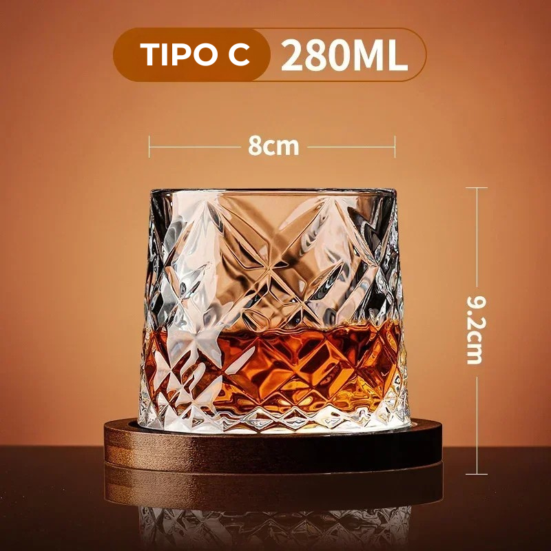 Orbisu – Copo de Cristal Rotativo para Whisky