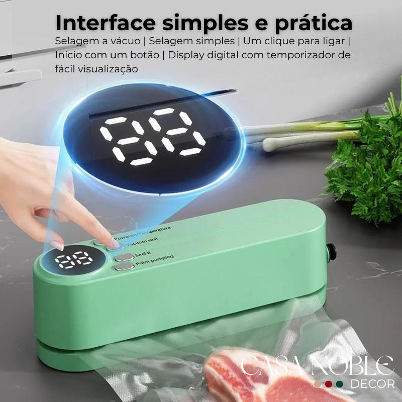 Hermetia – Seladora a Vácuo Portátil USB Recarregável com Função 3 em 1