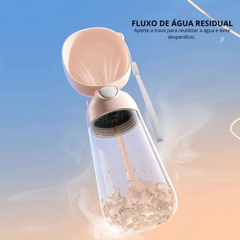 Garrafa Portátil para Água e Ração de Cães e Gatos