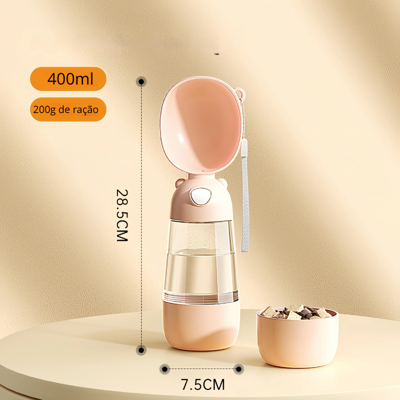 Garrafa Portátil para Água e Ração de Cães e Gatos