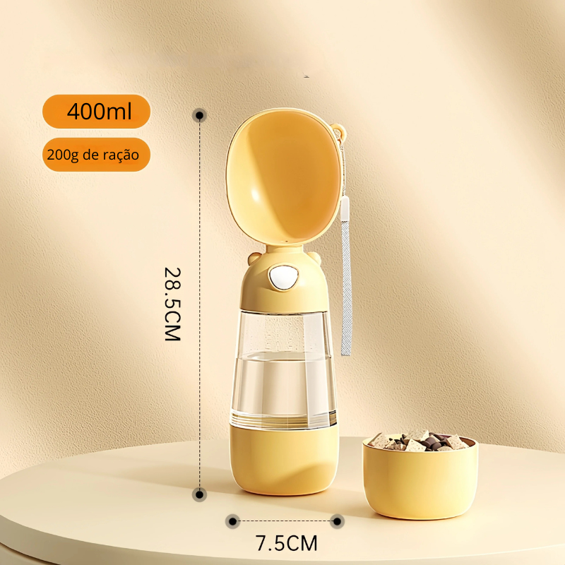 Garrafa Portátil para Água e Ração de Cães e Gatos