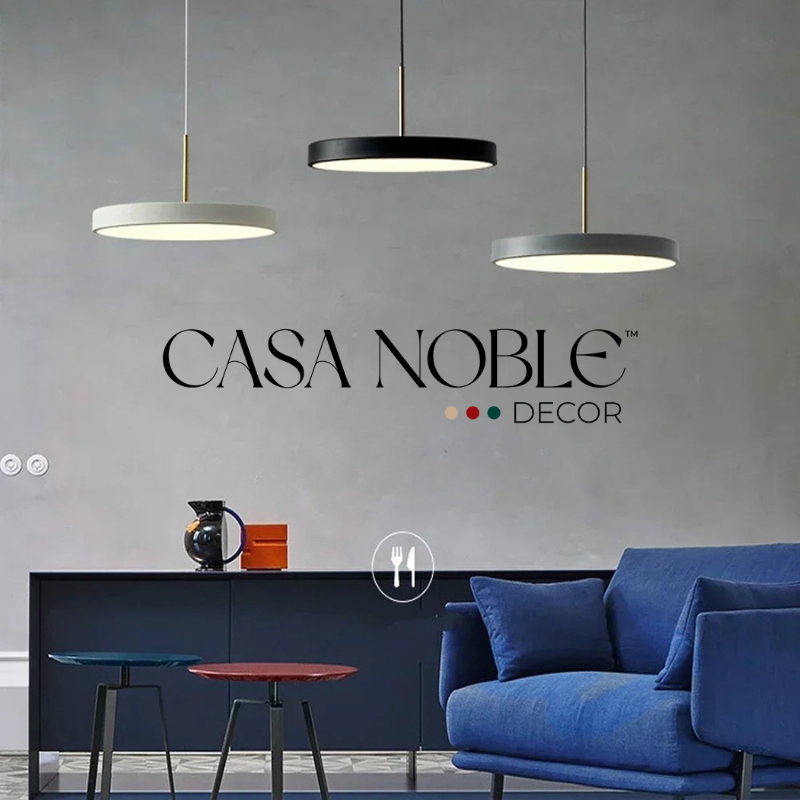 Lustre PLATE Pendente Nórdico de Metal com LED