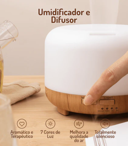 Umidificador e Difusor de Aromas 500ml