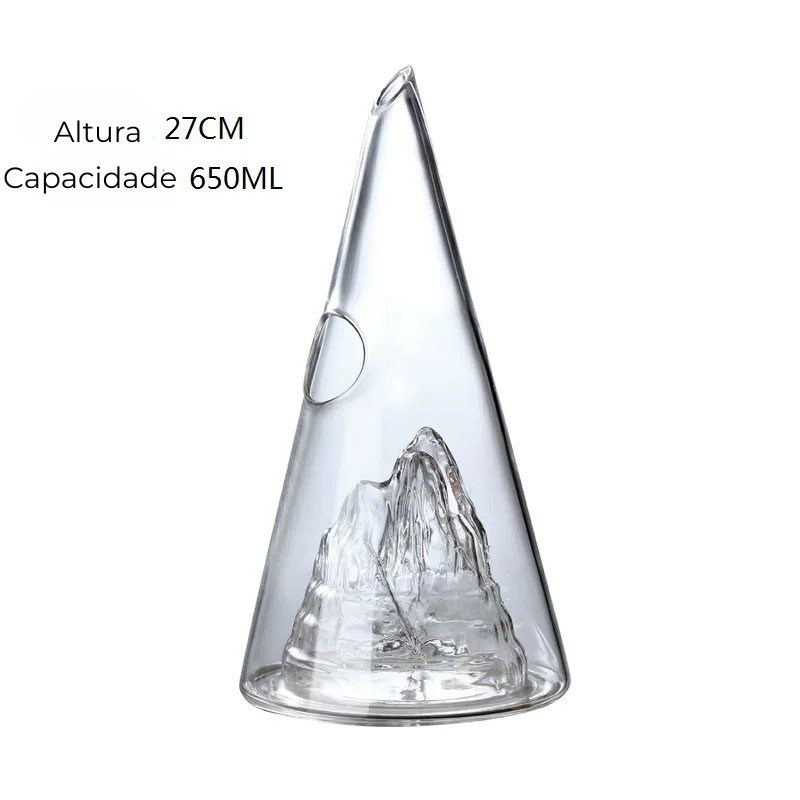 Decanter de Vidro Borossilicato com Design em Cascata Piramidal