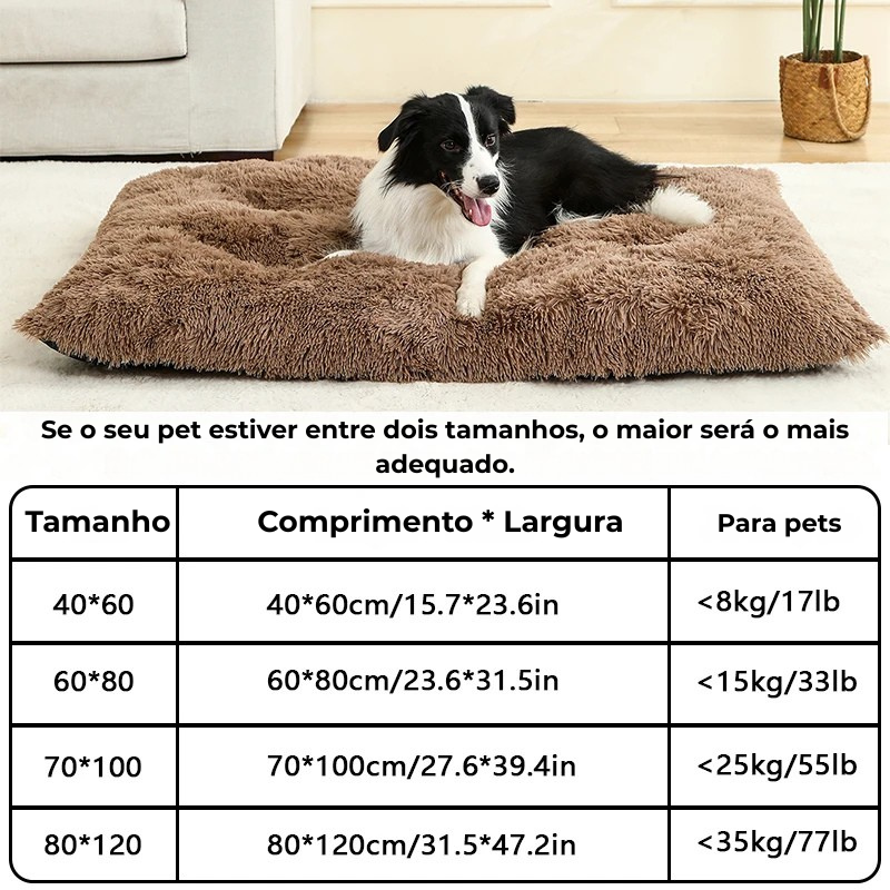Cama Pet de Pelúcia para Cães e Gatos