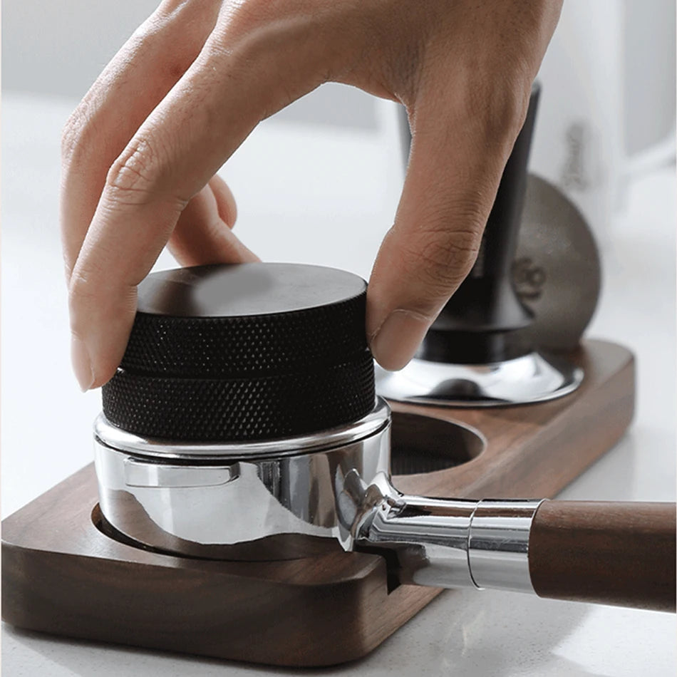 Base de Madeira para Tamper e Porta-Filtro 51mm 54mm 58mm para Espresso