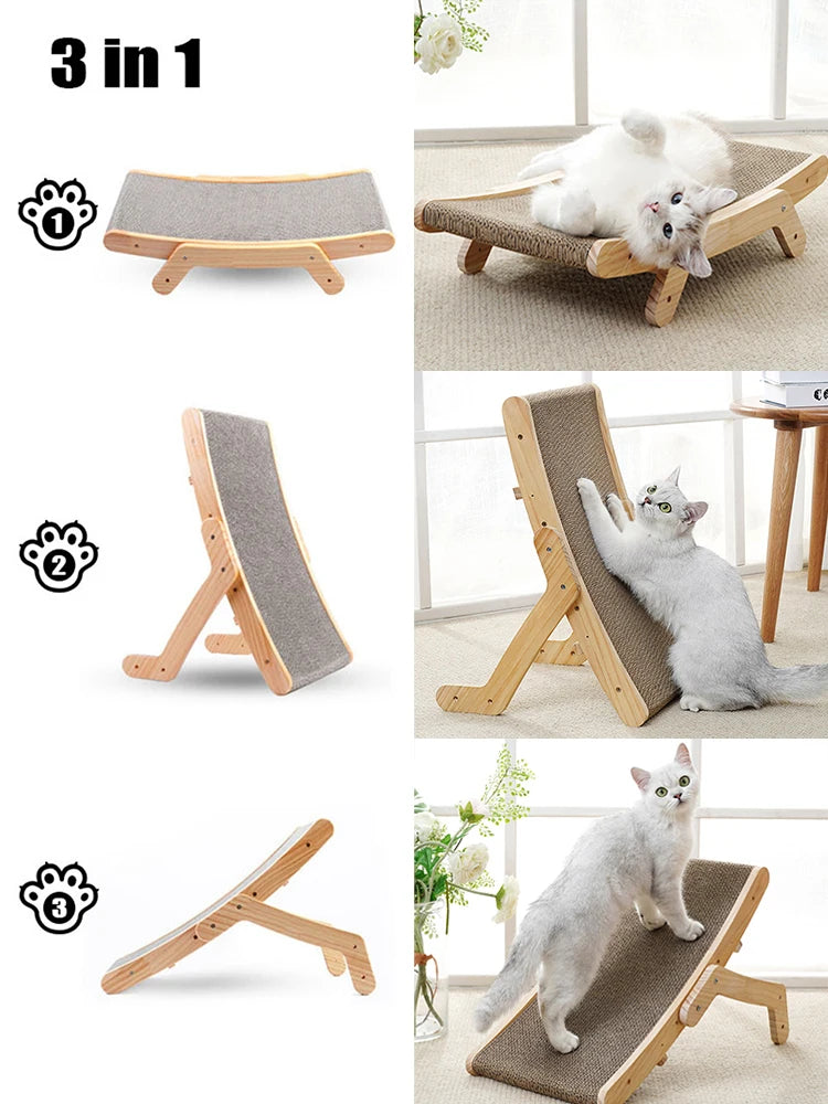 Moggie – Arranhador 3 em 1 com Cama, Quadro de Madeira e Placa Removível para Gatos