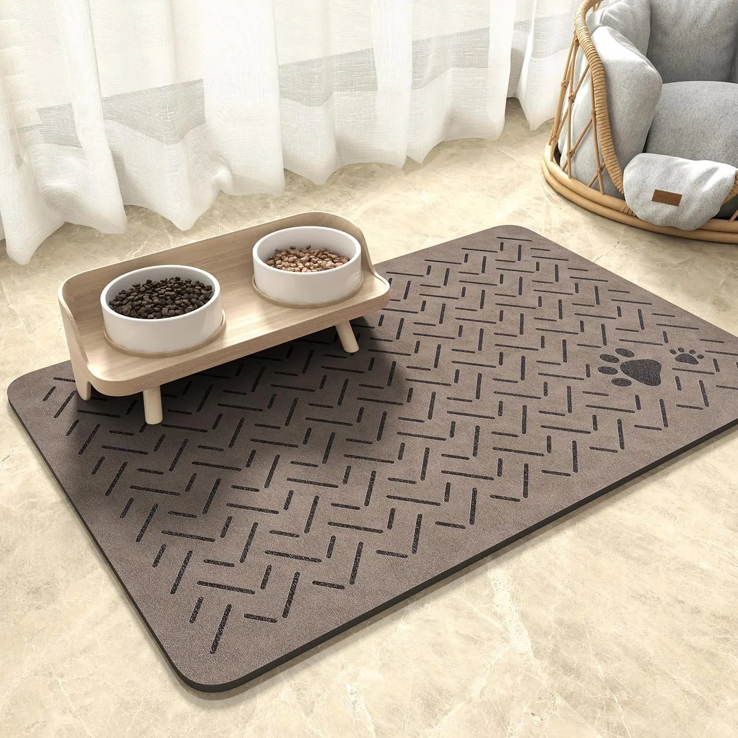 Tapete Absorvente Impermeável para Tigela de Pet