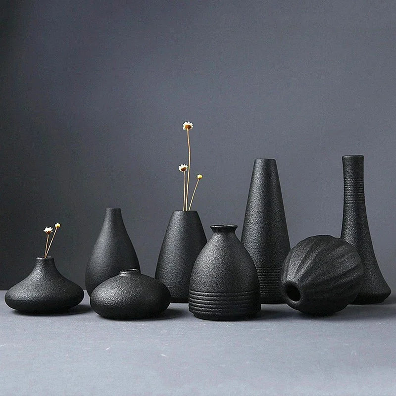 Kuro Hana™ – Vaso de Cerâmica Preto Estilo Japonês