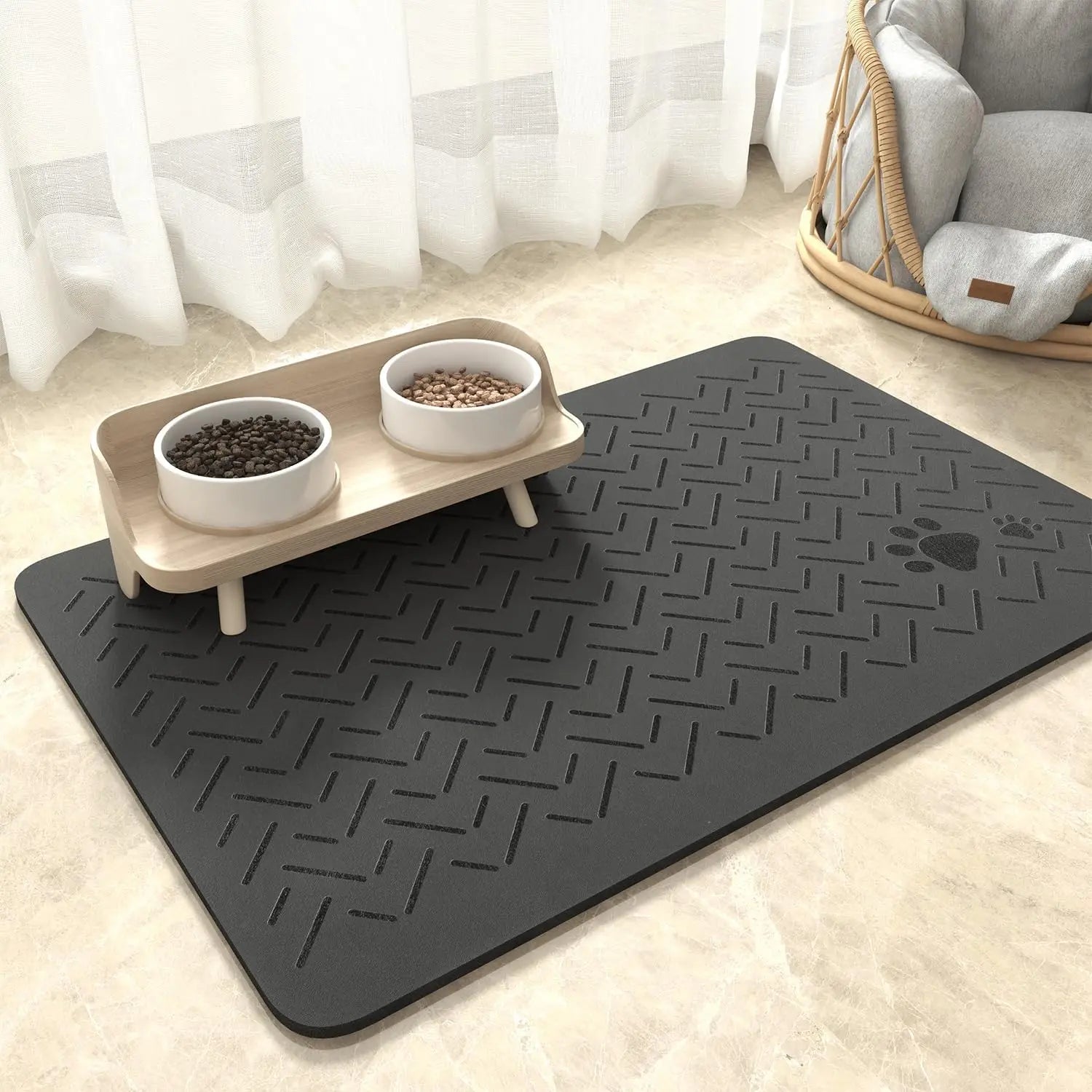 Tapete Absorvente Impermeável para Tigela de Pet