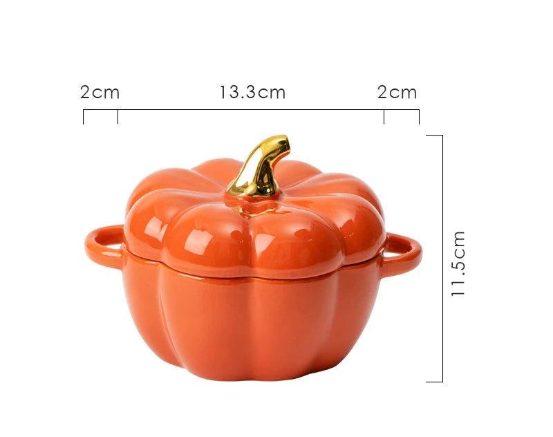 Citroulle™ – Tigela de Cerâmica com Tampa em Formato de Abóbora