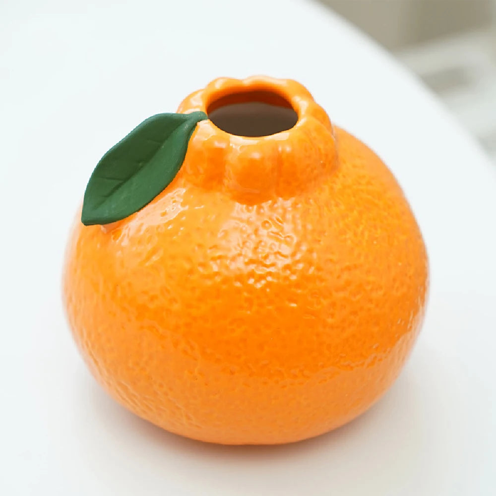 Vaso Decorativo em Cerâmica em Formato de Laranja
