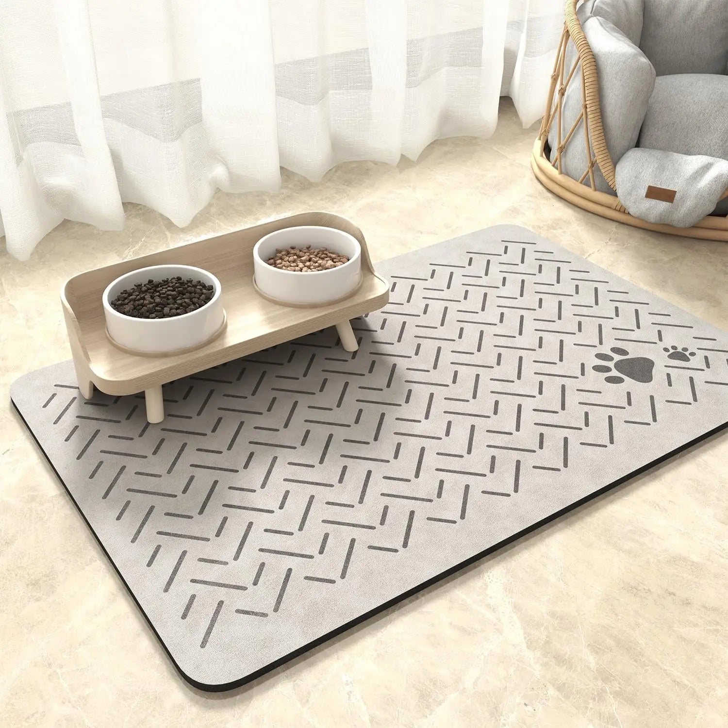 Tapete Absorvente Impermeável para Tigela de Pet