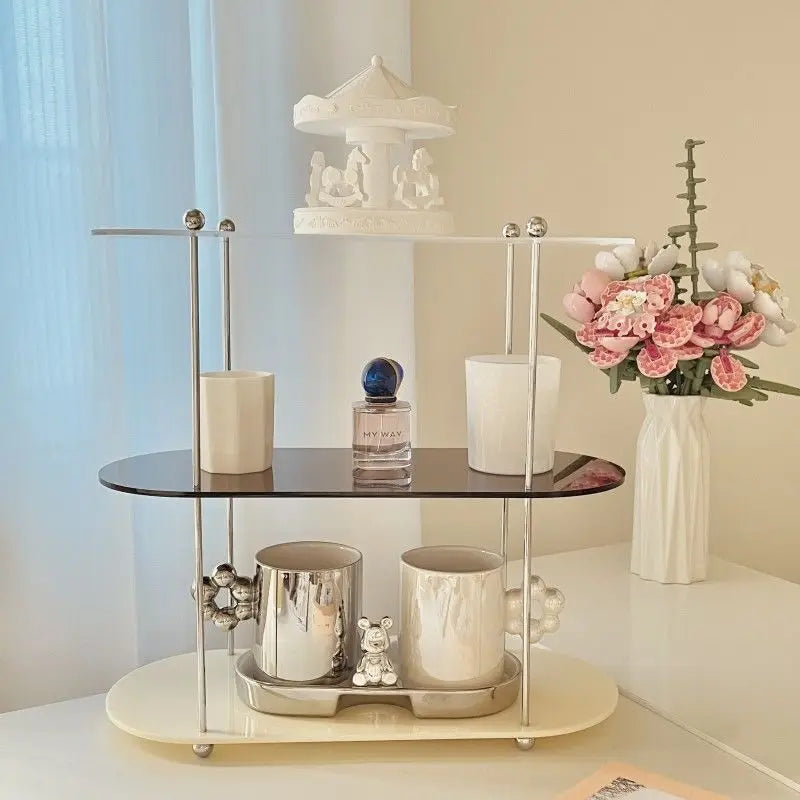 Lustra – Organizador de Acrílico Multi-Camadas Estilo Ins para Maquiagem, Joias e Decoração