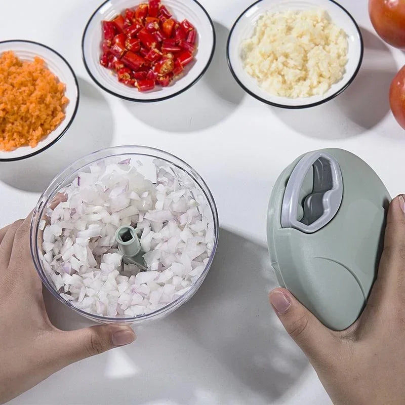 Bravura – Moedor Manual de Carne 500/900ml com Triturador de Alho e Cortador de Legumes Giratório