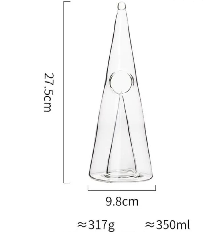 Decanter de Vidro Borossilicato com Design em Cascata Piramidal