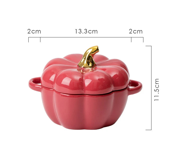 Citroulle™ – Tigela de Cerâmica com Tampa em Formato de Abóbora