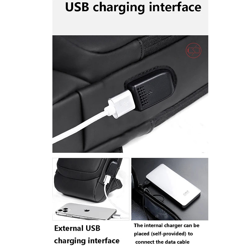 FlexGuard™ – Bolsa Masculina Antifurto com Entrada USB Integrada