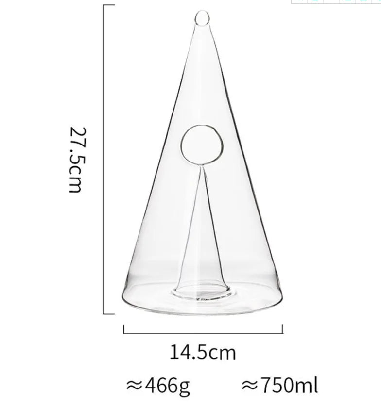 Decanter de Vidro Borossilicato com Design em Cascata Piramidal