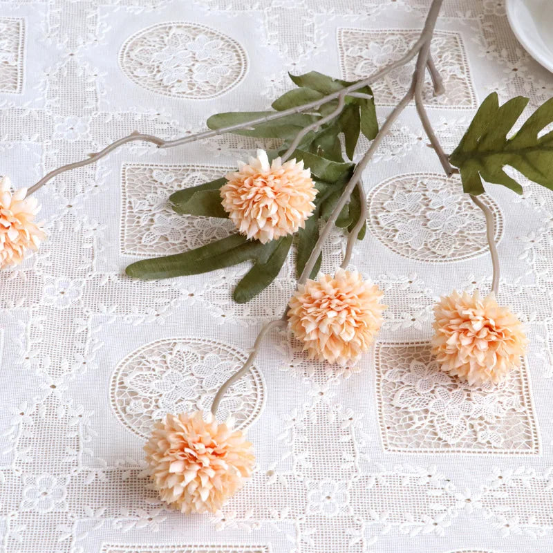 Buquê de Flores Artificiais de Dente-de-Leão com 5 Cabeças