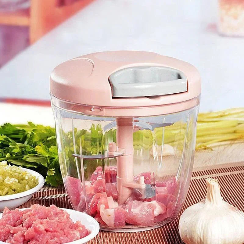 Bravura – Moedor Manual de Carne 500/900ml com Triturador de Alho e Cortador de Legumes Giratório