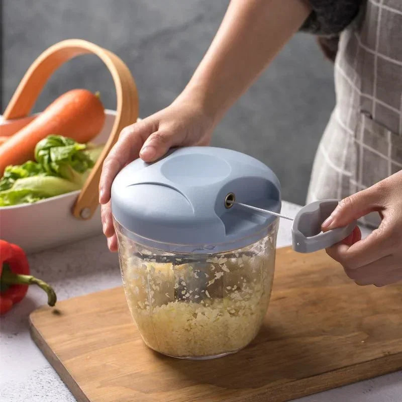 Bravura – Moedor Manual de Carne 500/900ml com Triturador de Alho e Cortador de Legumes Giratório