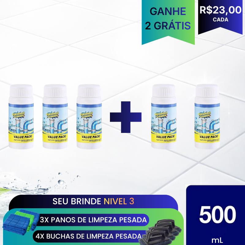 ClearDrain™ –  Pó Desentupidor com Ação Espumante 500g (Cópia)