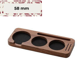 Base de Madeira para Tamper e Porta-Filtro 51mm 54mm 58mm para Espresso