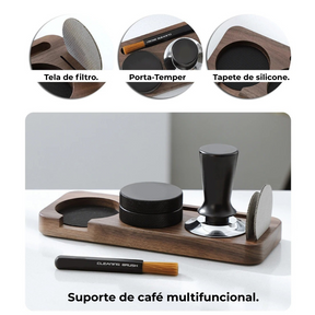 Base de Madeira para Tamper e Porta-Filtro 51mm 54mm 58mm para Espresso