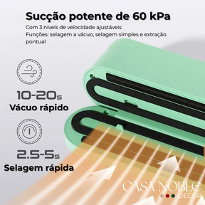 Hermetia – Seladora a Vácuo Portátil USB Recarregável com Função 3 em 1