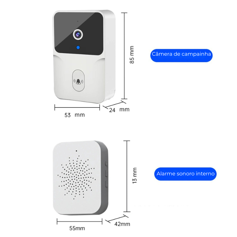 Visiom™ – Campainha com Câmera e audio Wi-Fi HD
