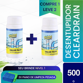 ClearDrain™ –  Pó Desentupidor com Ação Espumante 500g