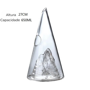 Decanter de Vidro Borossilicato com Design em Cascata Piramidal
