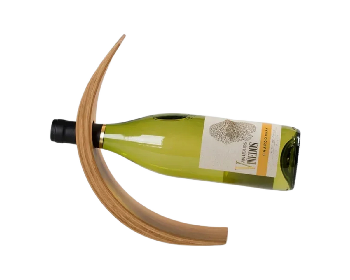 Suporte de Garrafa de Vinho em Madeira Bambu Decorativo