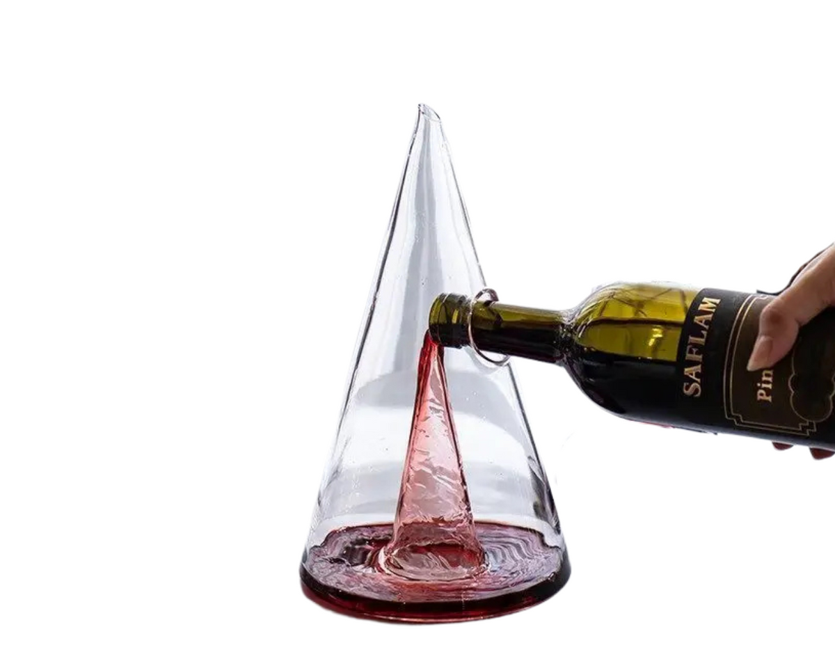 Decanter de Vidro Borossilicato com Design em Cascata Piramidal