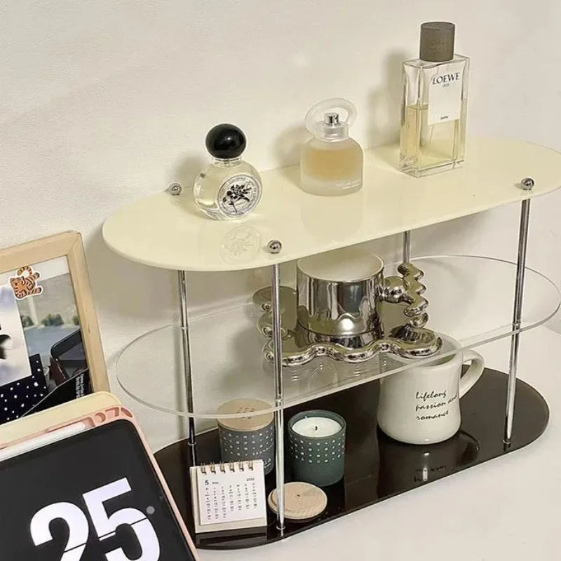 Lustra – Organizador de Acrílico Multi-Camadas Estilo Ins para Maquiagem, Joias e Decoração