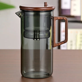 Infuséa – Bule de Vidro com Infusor, Alça de Madeira e Bico Antigotejamento
