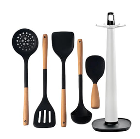 Espátula de Silicone com Cabo de Madeira para Cozinha