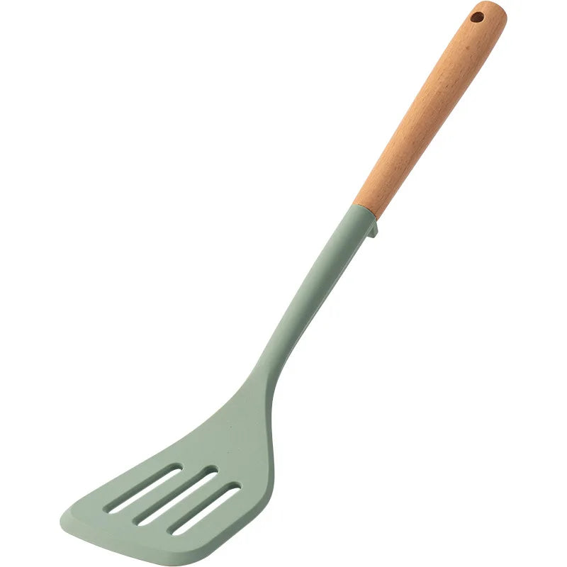 Espátula de Silicone com Cabo de Madeira para Cozinha