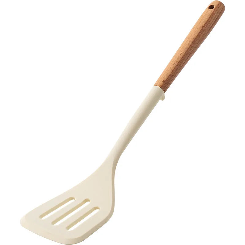 Espátula de Silicone com Cabo de Madeira para Cozinha