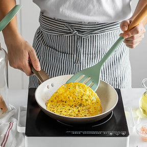 Espátula de Silicone com Cabo de Madeira para Cozinha