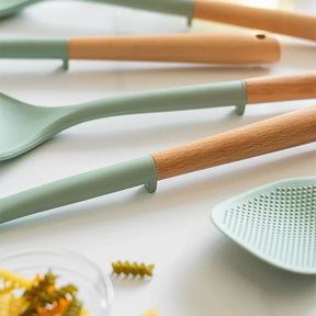 Espátula de Silicone com Cabo de Madeira para Cozinha