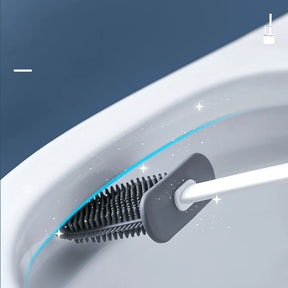Escova Sanitária Flex WC – Silicone Antibacteriano com Suporte de Parede