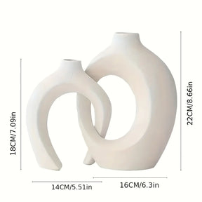 Hölma™ – Conjunto de Vasos de Cerâmica Vazados Estilo Nórdico