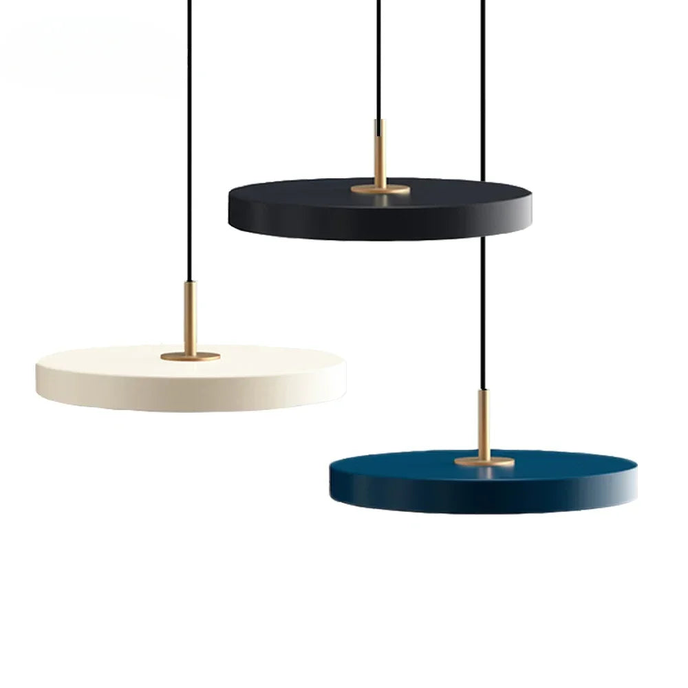 Lustre PLATE Pendente Nórdico de Metal com LED
