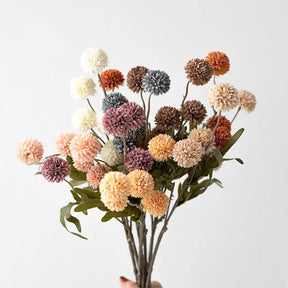 Buquê de Flores Artificiais de Dente-de-Leão com 5 Cabeças